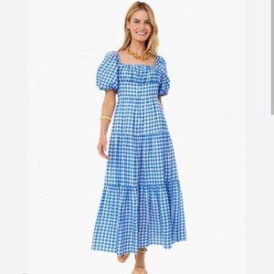 NWT Tuckernuck Hyacinth House Blue Gingham Maxi Dress